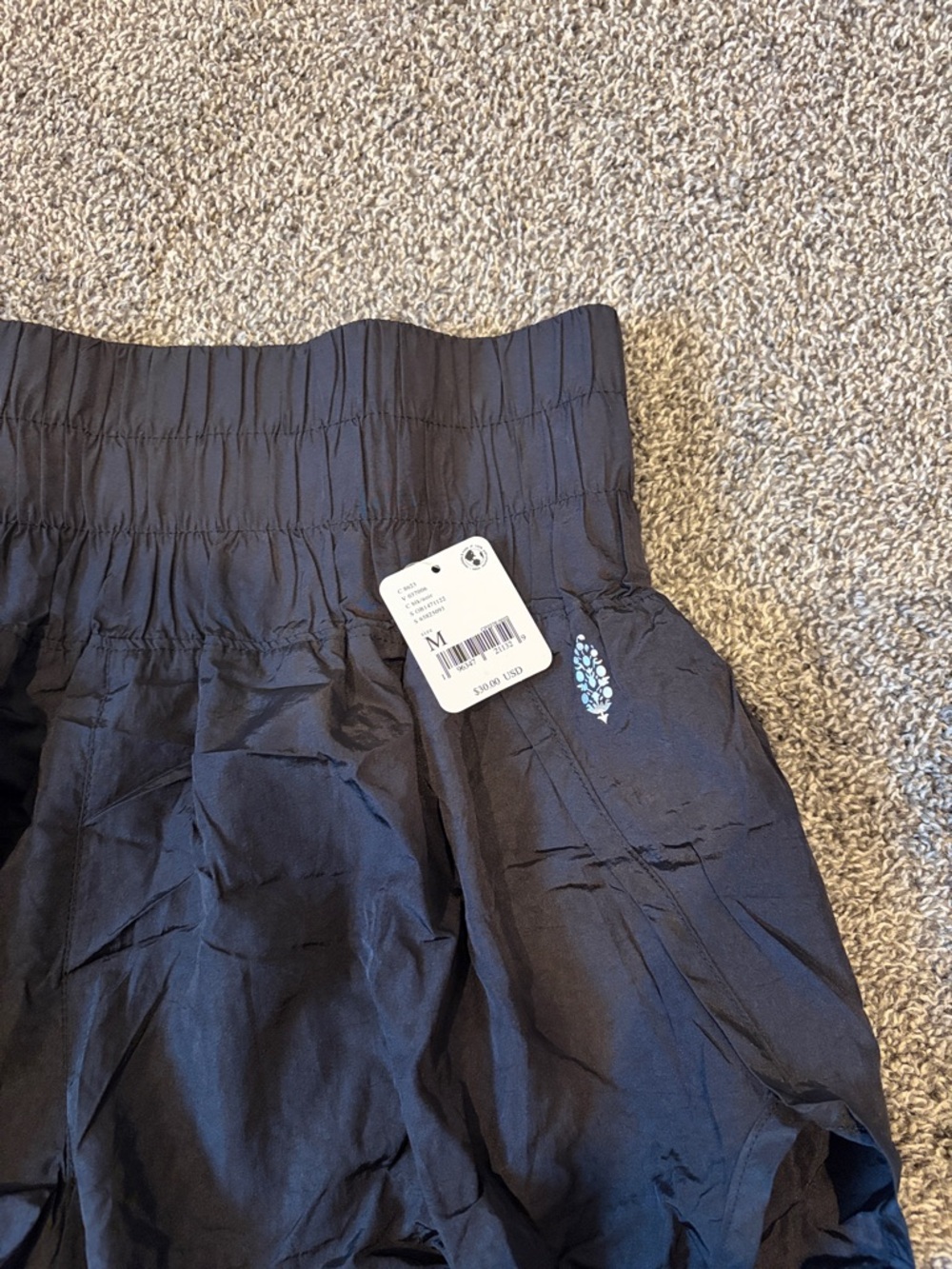 FP Movement by Free People Black High-Waist Smocked Shorts - Picture 2 of 3